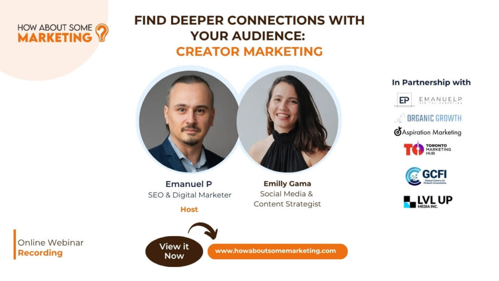 cover image for webinar Find Deeper Connections with your Audience: Creator Marketing #howaboutsomemarketing